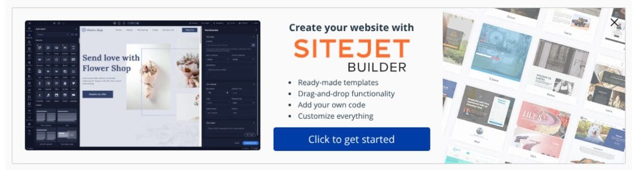 cPanelに表示されたSitejetの案内。サイト作成機能への入口です。