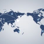 ネットワークが日本から世界に広がった世界地図